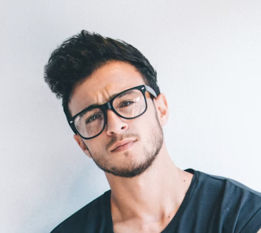 Young man wearing glasses portrait